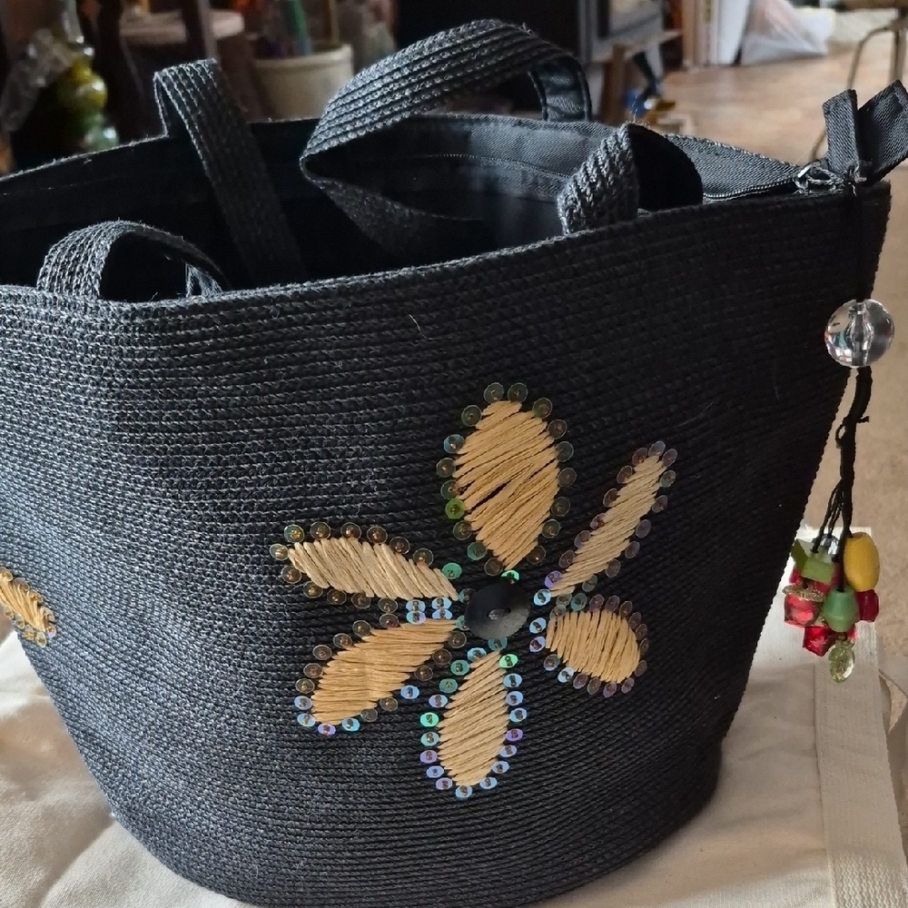 Black and Tan Floral Coldwater Creek Women's Bag